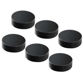 6 Pieces Professional Rubber Ice Hockey Pucks Standard Hockey for Practice Training Game (Black) X6